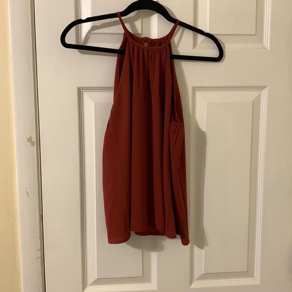 Abbeline wine high neck tank top